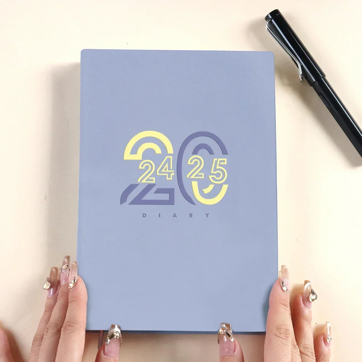 부드러운 사무실 6 월 가죽 달력 2024-2025 월별-종이 2025 2024 7 월 학교 스페인어 문구 노트북 일정 플래너