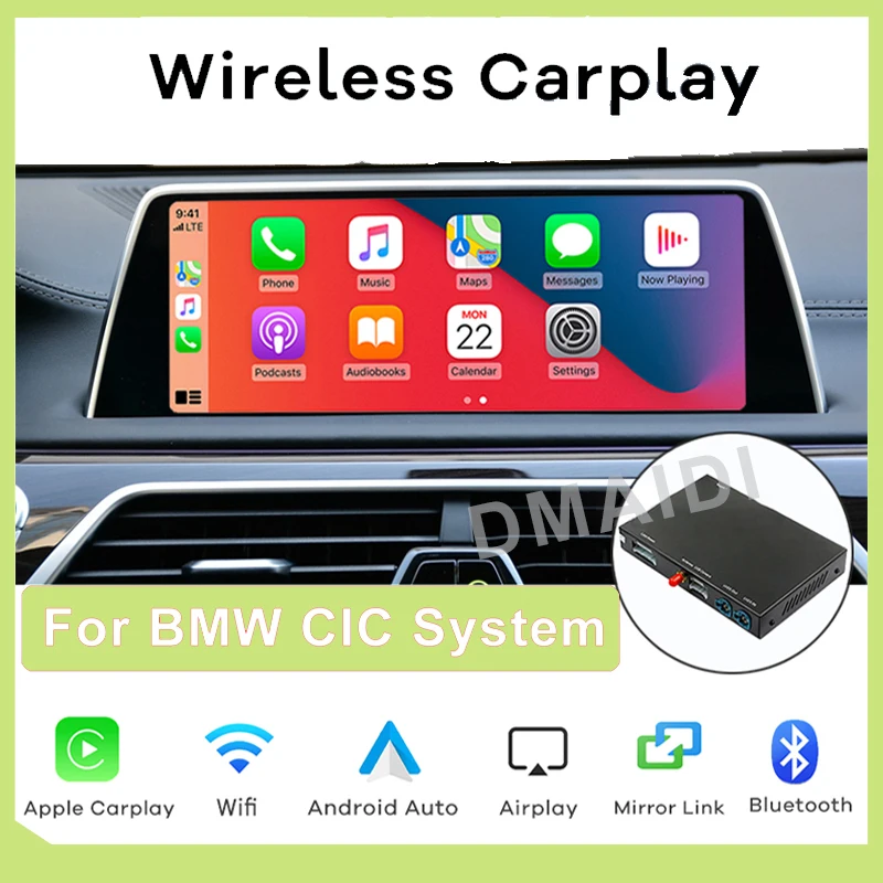 

Wireless Carplay MMI Android Auto Module Box Decoder For BMW E60 E70 E71 E84 F01 F02 F07 F10 F11 F25 F26 F30 CIC System