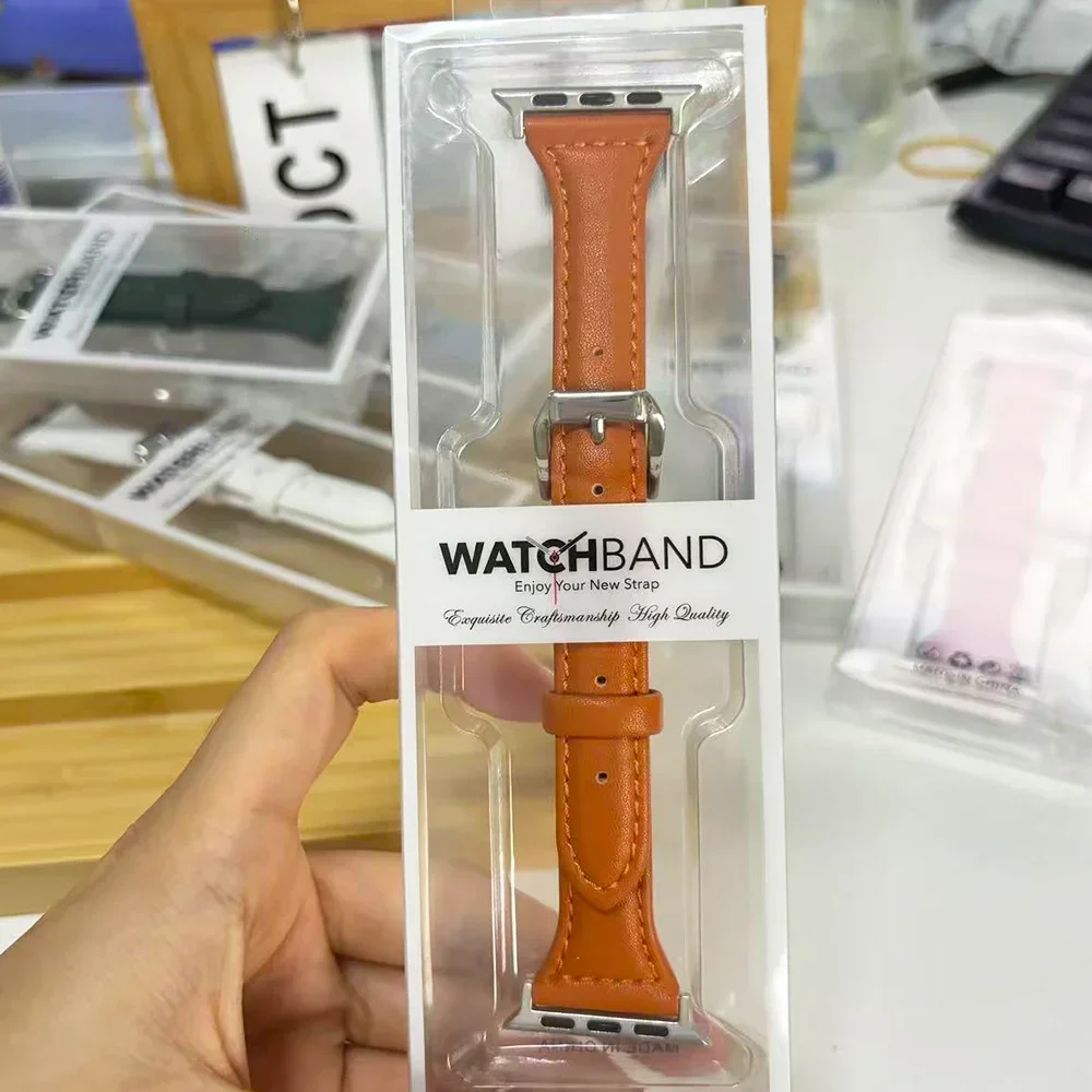 Elegant Slim Leather Strap for Smartwatch - Premium Bracelet Replacement Band