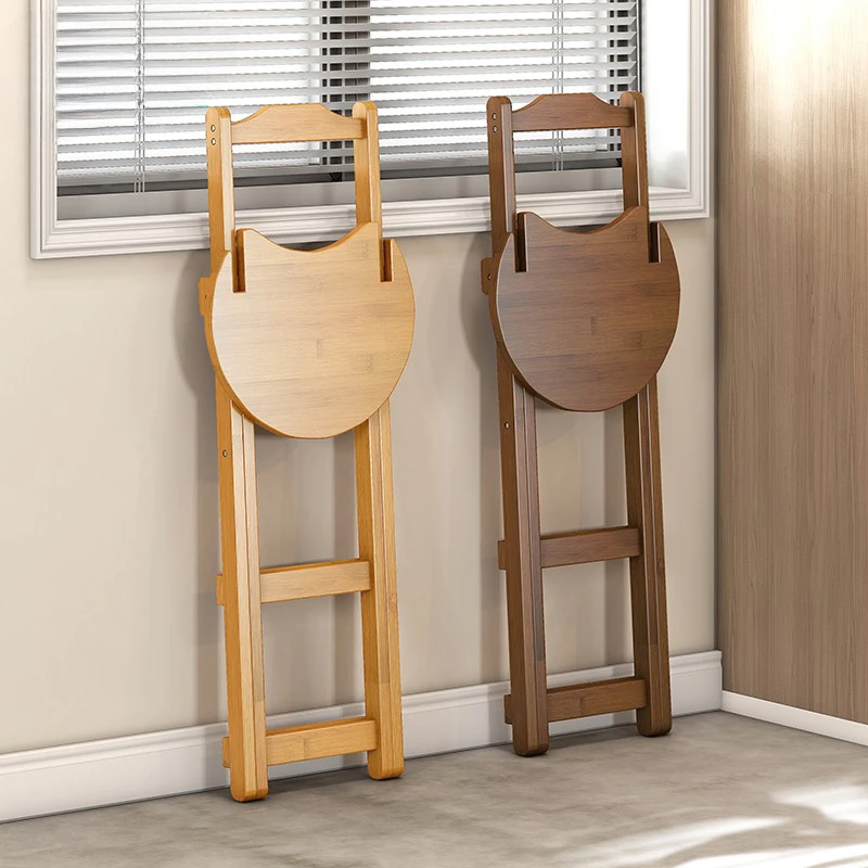 Bamboo Small Dining Chair Foldable Art Stool Multi-Functional Bar Chair Simple and Stable High Foot Stool