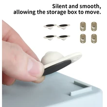 

4Pcs/Set 360° Rotating Caster Pulley Paste Type Universal Wheel Low-noise Box Roller Self Adhesive Furniture Load-bearing Wheel