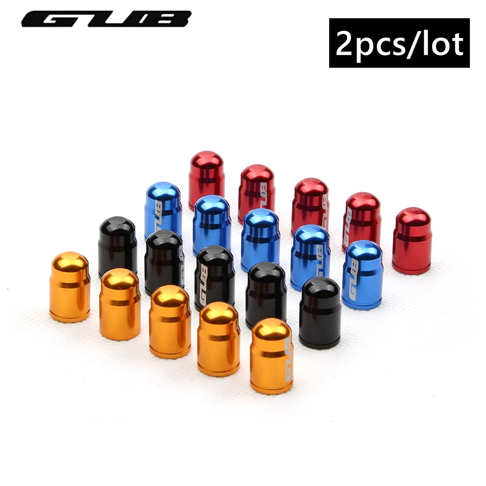 

GUB 2pcs Bicycle Tire Valve Caps Aluminum Alloy MTB Road Bike Tube Valve Cover AV/FV Schrader Nipple Cap Presta Valve Cover