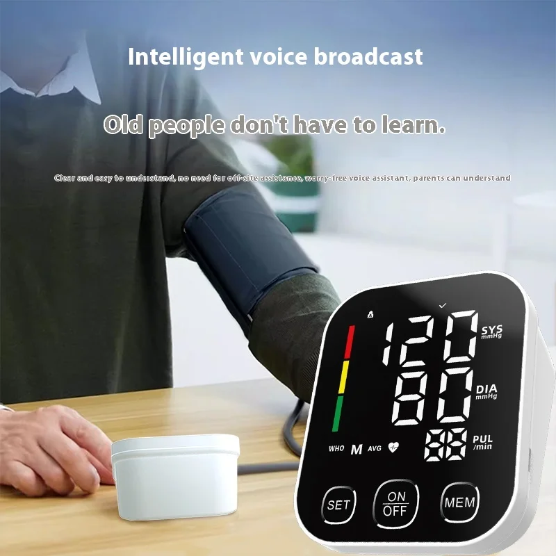 AIQUE Rechargeable Blood Pressure Monitor LED Upper Arm Automatic BP Sphygmomanometer Pressure Meter Tonometer Arrhythmia blood pressure monitor blood pressure meter