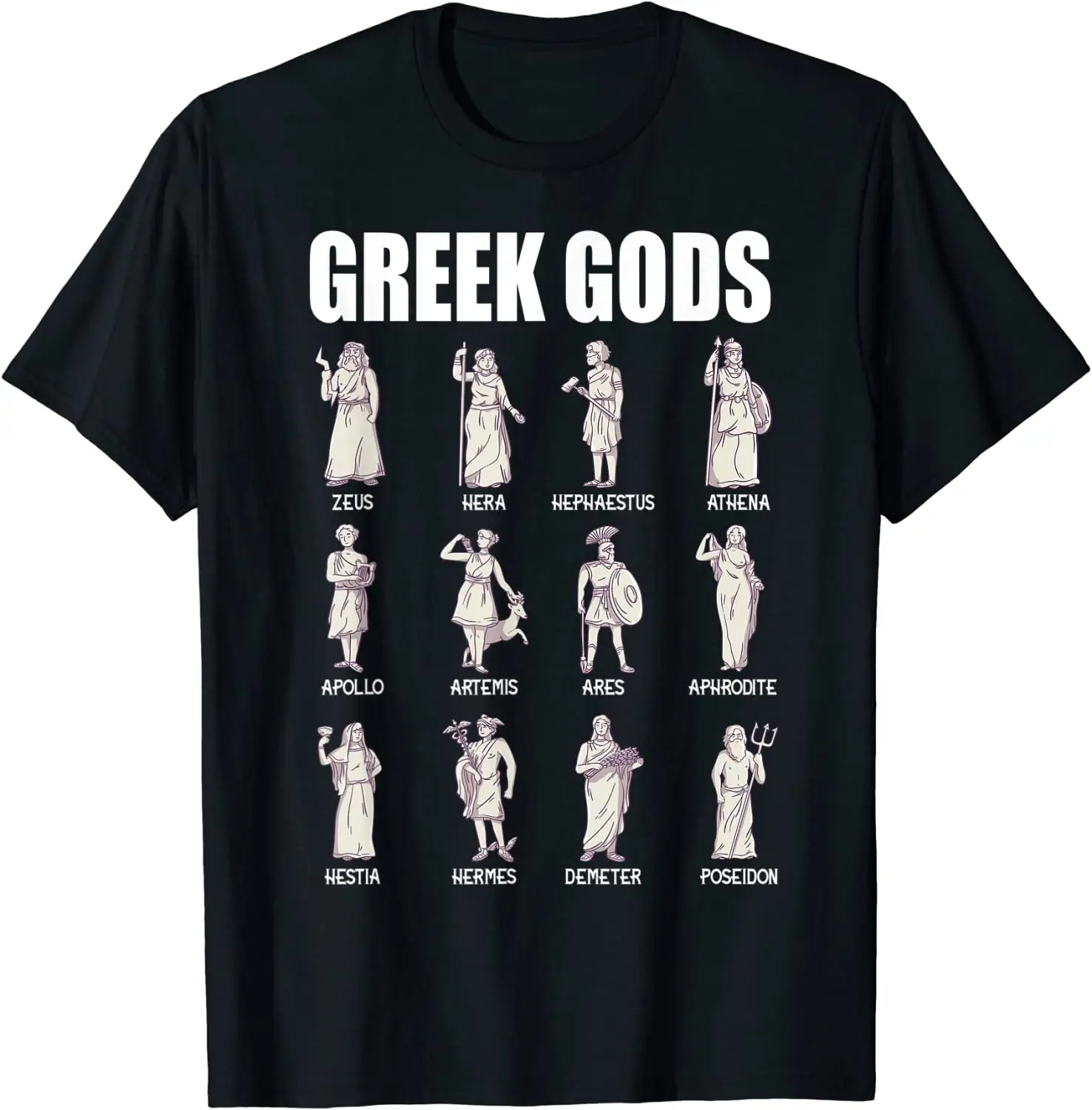 

Greek Gods and Goddesses Ancient Greek Mythology T-Shirt 100% Cotton O-Neck Summer Short Sleeve Casual Mens T-shirt Size S-3XL