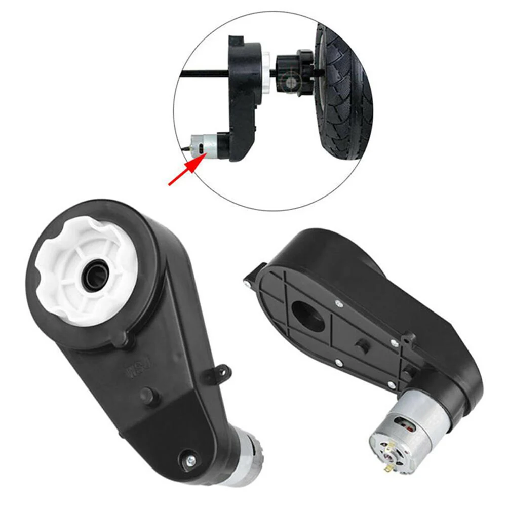 전기 모터 기어박스 전동 공구 기어, RS550, 12V 교체, 어린이 자동차 장난감, 휴대용 40000RPM PP 소재, 금속 블랙