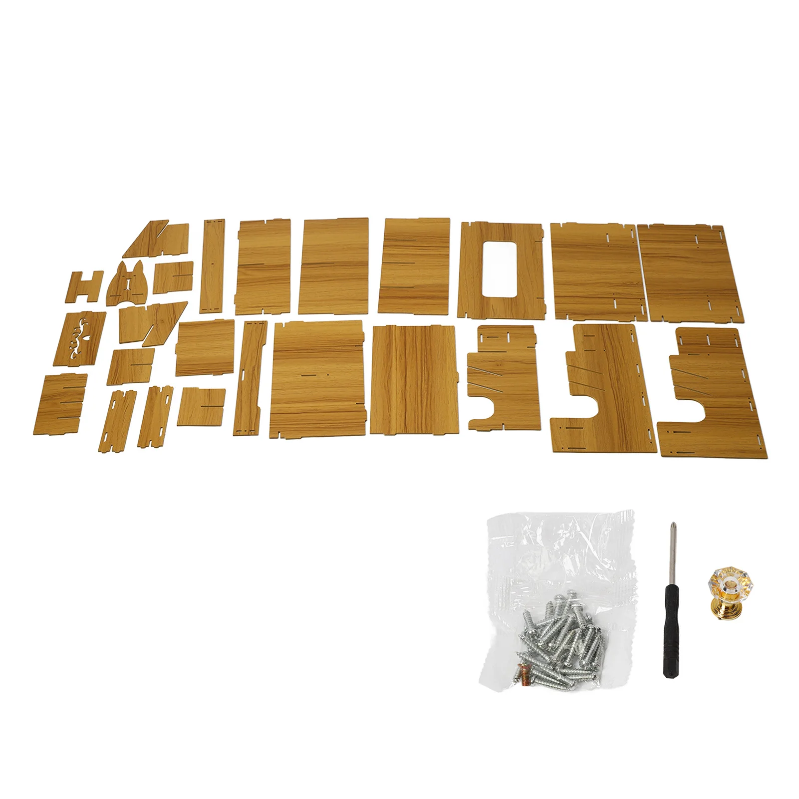 

Wooden Desktop Organizer Easy Assembly Decorative Stylish Durable Desk Pen Organizer Multiple Compartments with Drawer for Home