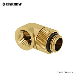 Enhanced Water Cooling Rotary Fittings 90° Adapter Connector (Gold)