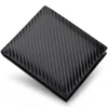 New Carbon Fiber Short Wallet Men's Card Bag Integrated Zipper Change Bag Holder Slim Minimalist Carbon Tri-Fold Wallet 6