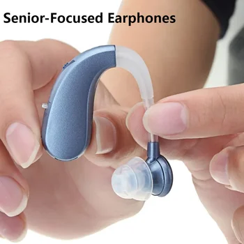Suono migliorato Gancio per l'orecchio Ricarica Auricolari per anziani Ricaricabili con cancellazione del rumore Audio chiaro Auricolari ComfortFit per regalo senior