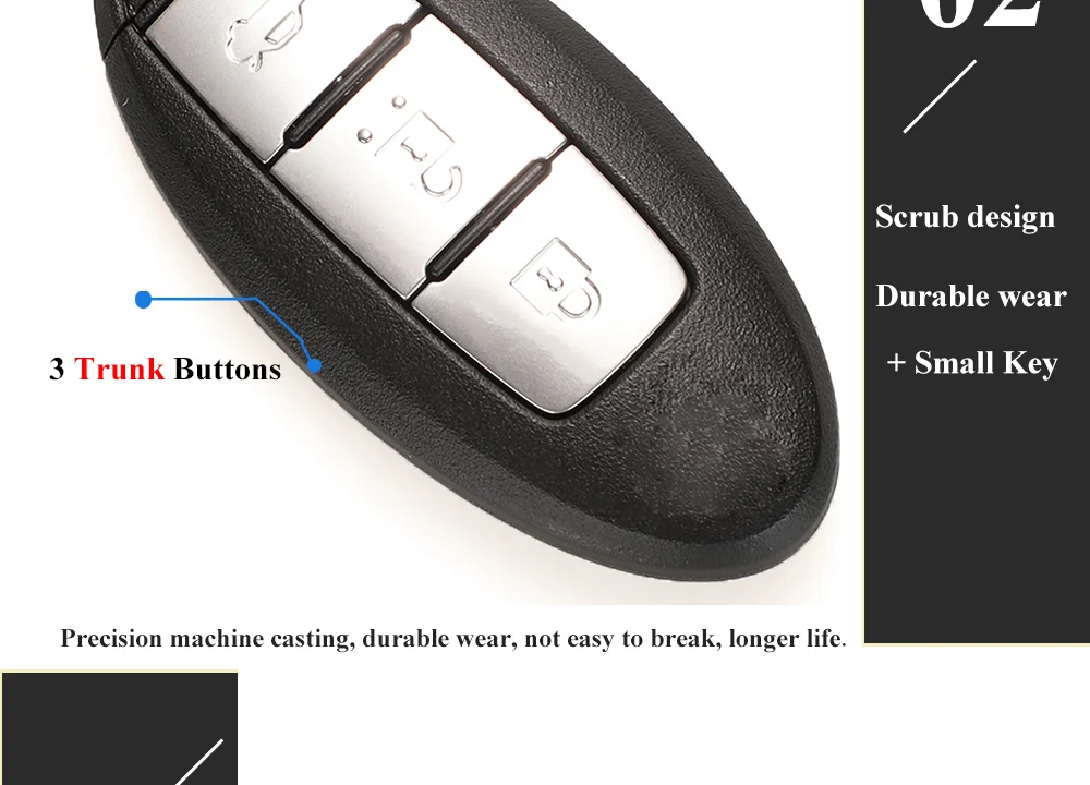 Keyforkess 2/3/4 pulsanti custodia per coperture chiave auto per Infiniti G25 G35 G37 Q50 Q60 Q70 QX55 JX35 QX50 QX60 QX80 copertura portachiavi senza chiave - Sf72816f9bab7484badbd42e36bb107a2M