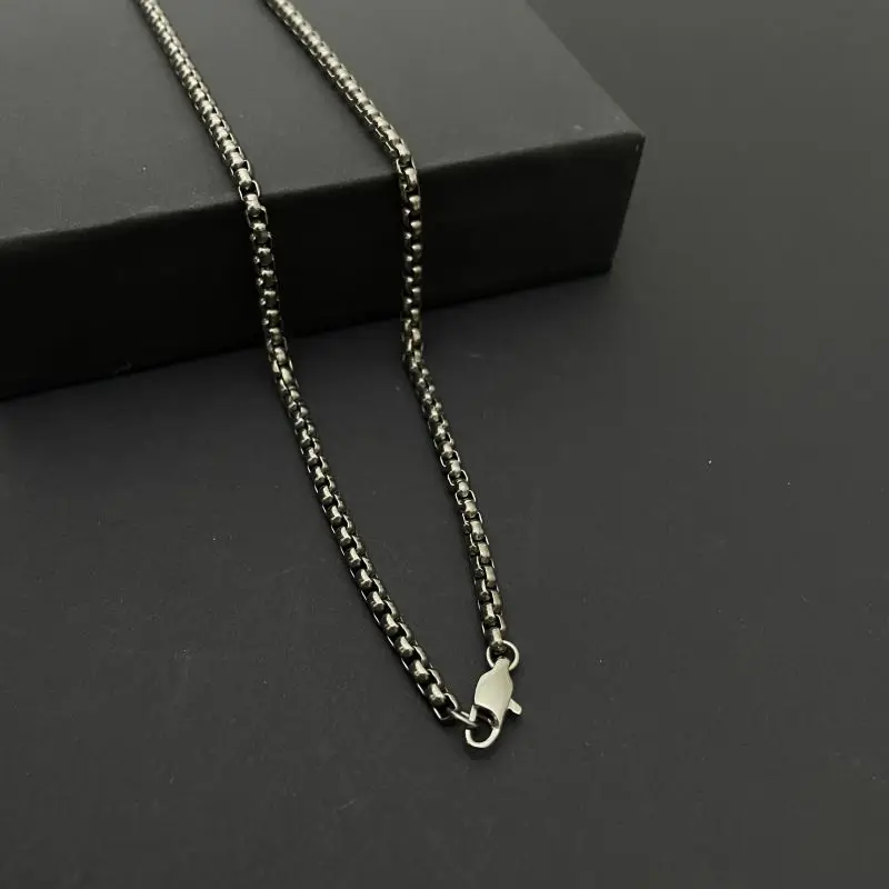 New Pure Titanium Necklace Square Box Chain Width 3mm Lightweight Anti Allergic Square O-chain Fashionable Classic Design Gift