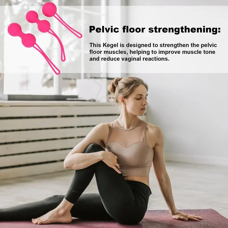 Pelvic Floor Strengthening Device Silicone Pelvic Floor Exercise Weights Massage Ball 3Pcs Pelvic Muscle Exerciser Pelvic Floor