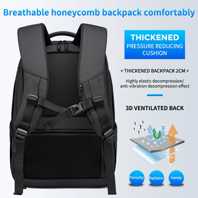 FENRUIEN Business USB Charge Laptop Men Backpack Waterproof 35L Multi-Pocket Trip Travel Backpacks 6