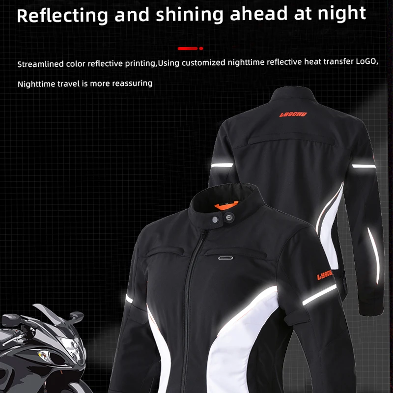 LYSCHY Motorcycle Jacket Women Autumn Winter Warm Anti-fall Motocross Riding Clothing Waterproof Wear-resistant Off-road Jacket