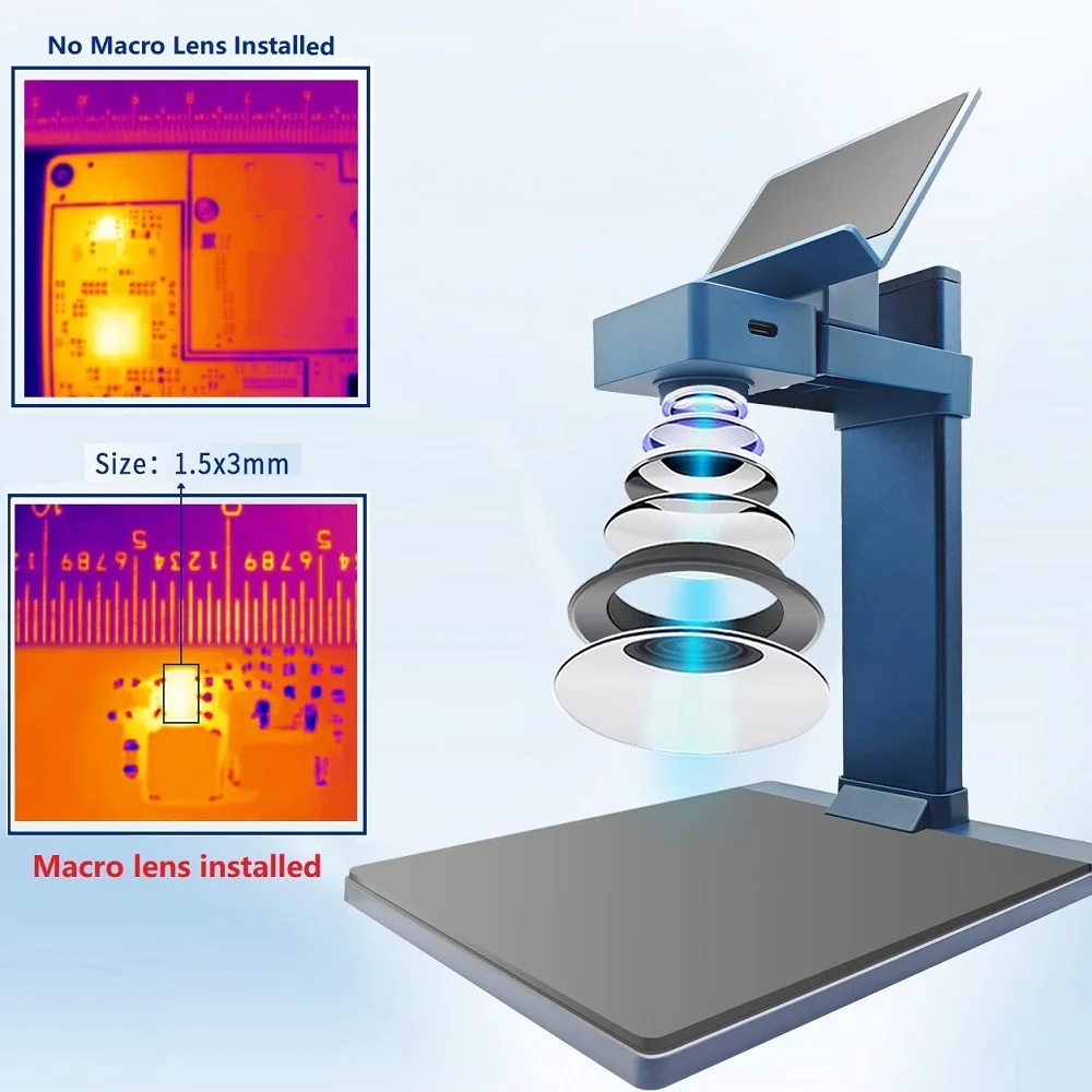 TOOLTOP Immagine 3D Termocamera a infrarossi 265*192 Sensore IR con obiettivo macro Telecamera termica PCB Osservazione del circuito del telefono cellulare - immagine 4