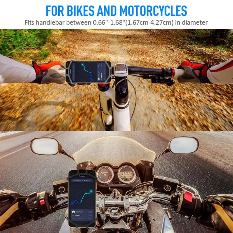 Bike Phone Holder 360 Rotatable Silicone Motorcycle Stand Bracket GPS Support Iphone 11 Xiaomi 10 Huawei P40
