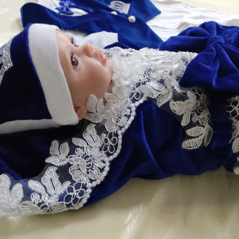 Velvet Newborn Baby Boy Outfits Blazer Vest Kids Clothing Cotton Infant Products Body Suit Shirt Pants Mittens Receiving Blanket - Image 3
