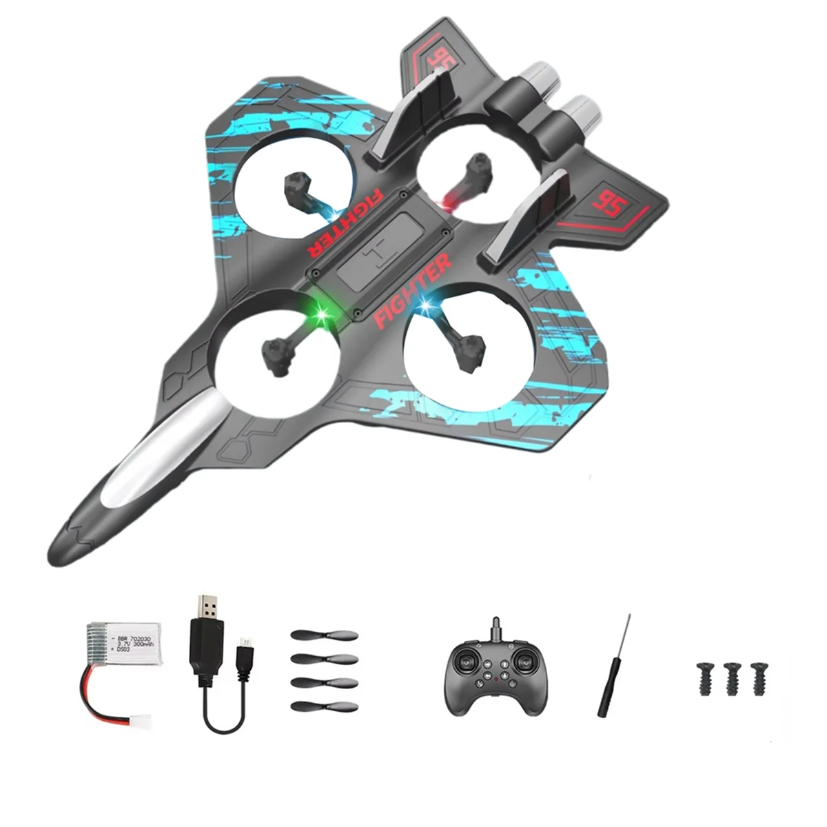 RC Plane 2.4G Remote Control Aircraft Six EPP Foam with LED Indoor and Outdoor Simple Flying Toy Kids Gift