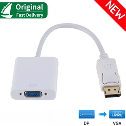 Universal DisplayPort to VGA Adapter - Male to Female Video Converter for Monitors and Projectors (Product A White)