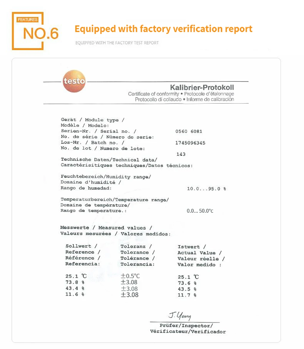 Testo 608-H1/H2 Electronic High Precision Thermohygrometer LCD Display Temperatu