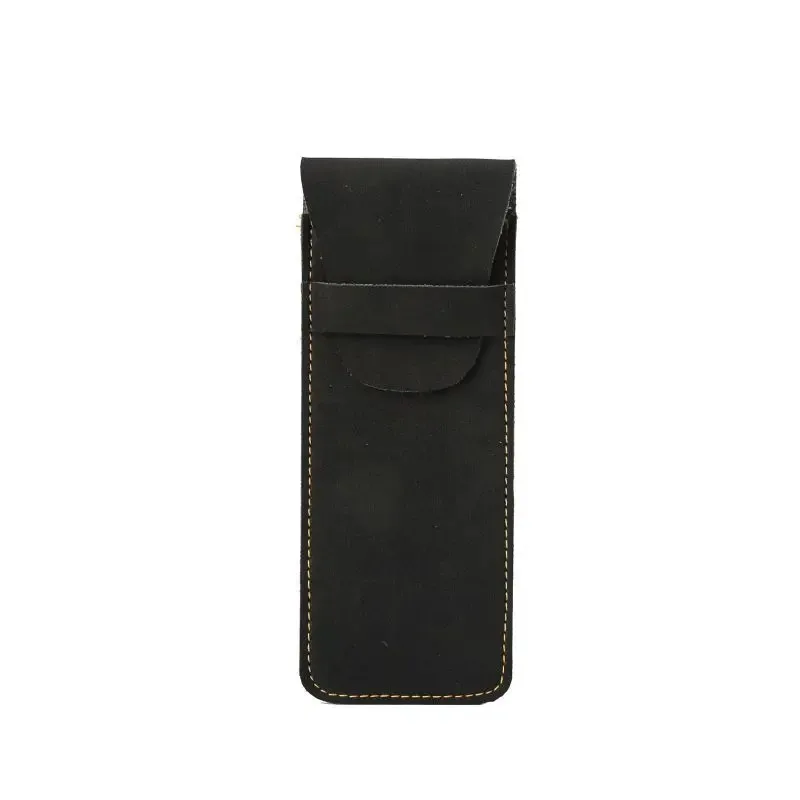 Vintage Frosted PU Leather High-End Fountain Pen Protective Sleeve with Large Capacity