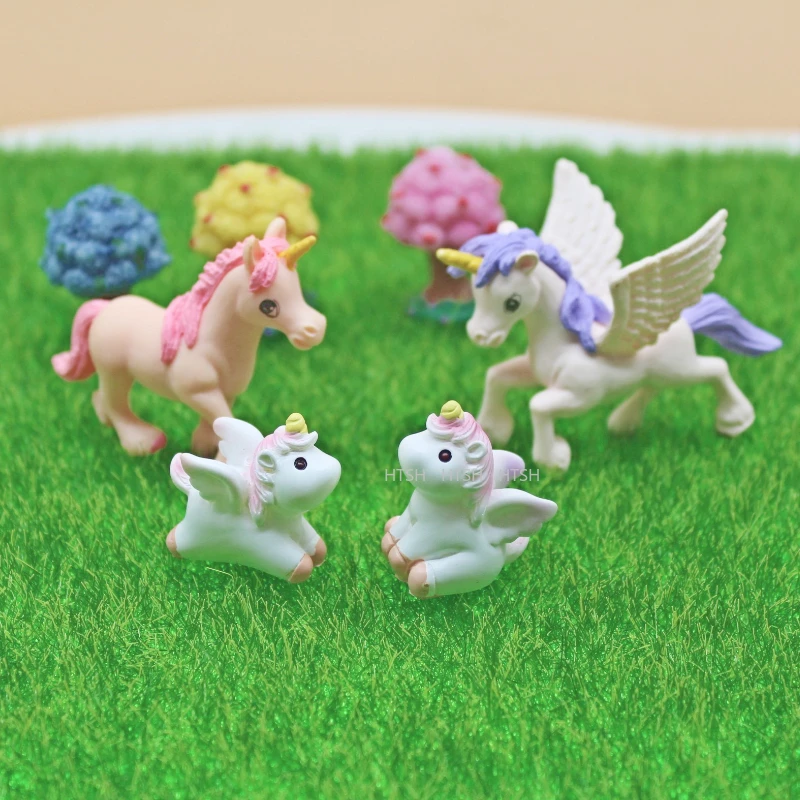 Unicorn Miniatures Figurines Cute Resin Mini Unicorn Crafts Family Micro  Landscape Decoration Home Decor