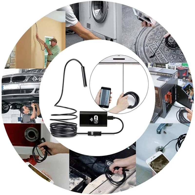 

Камера-эндоскоп Водонепроницаемая с Wi-Fi и кабелем 2 м