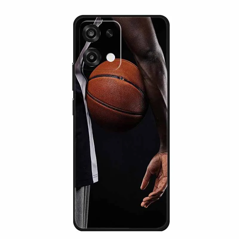 Slim Black Silicone Soft Phone Case with Colorful Design – Durable Back Cover