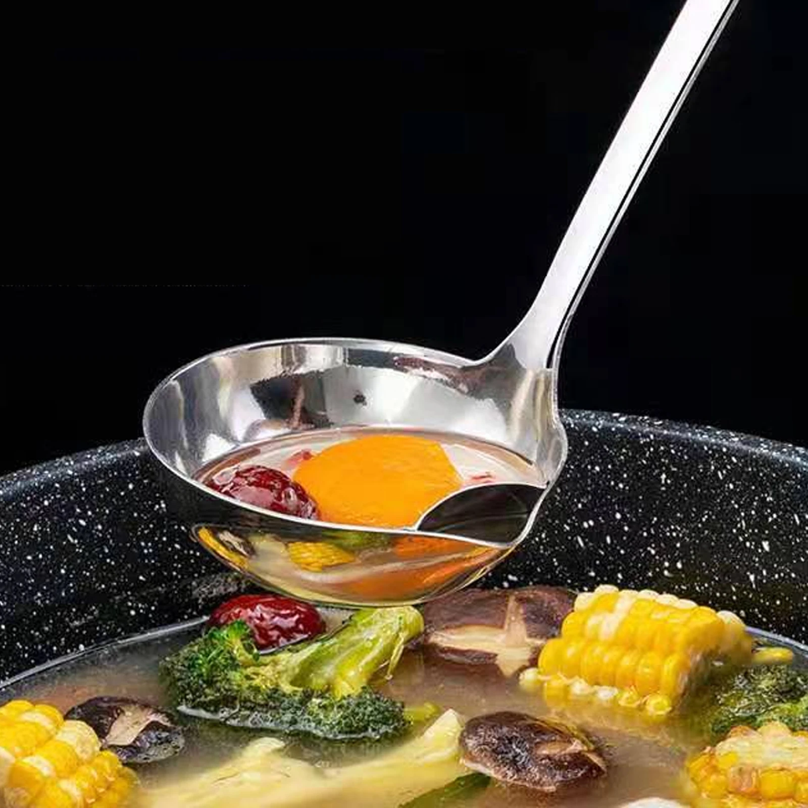 Kitchen Stainless Steel Fat Separator Soup Container Ladle Oil Strainer Meatoil Stripping