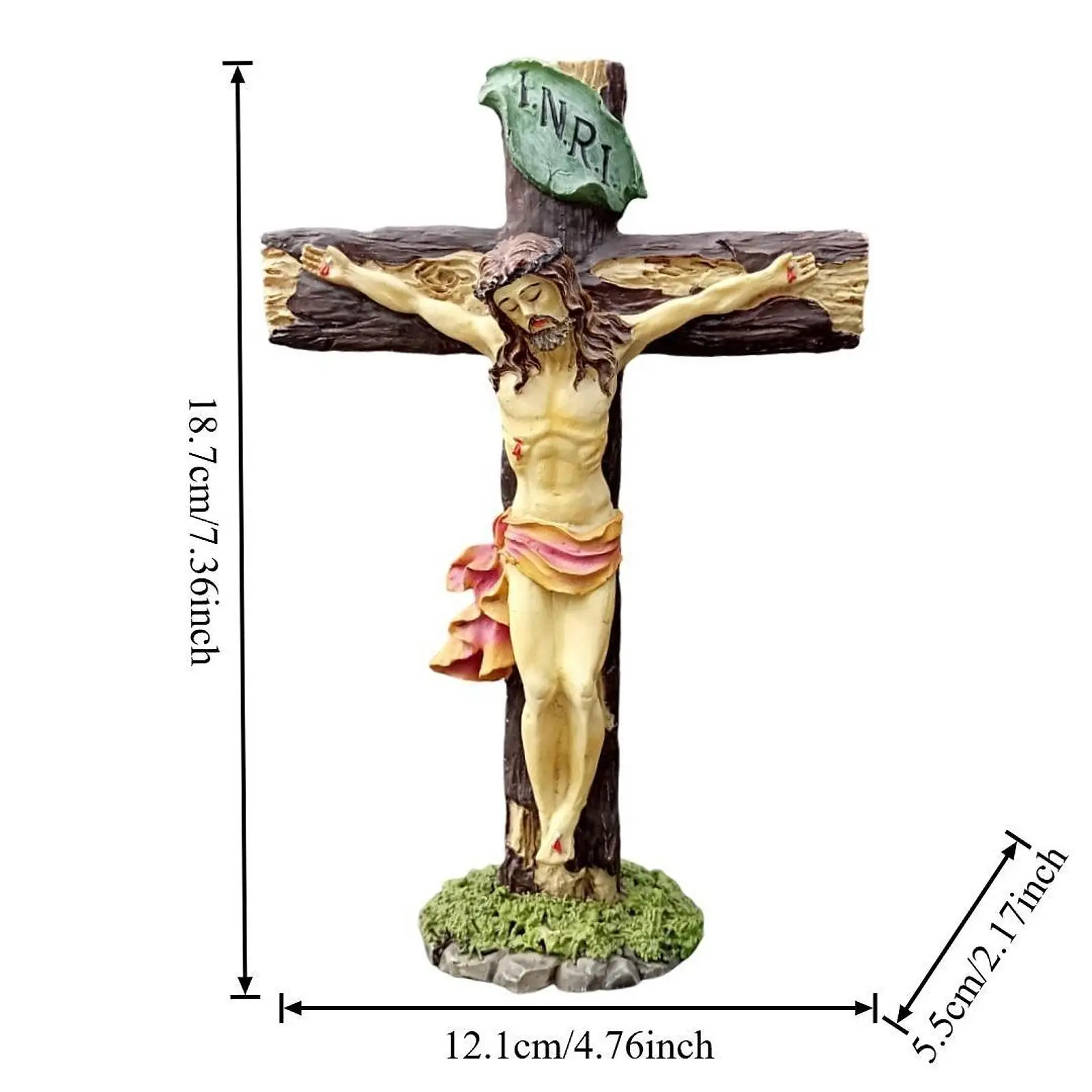 Jesus Crucifix Crosses Figurine Ornament Praying Religious Figurine Resin Jesus