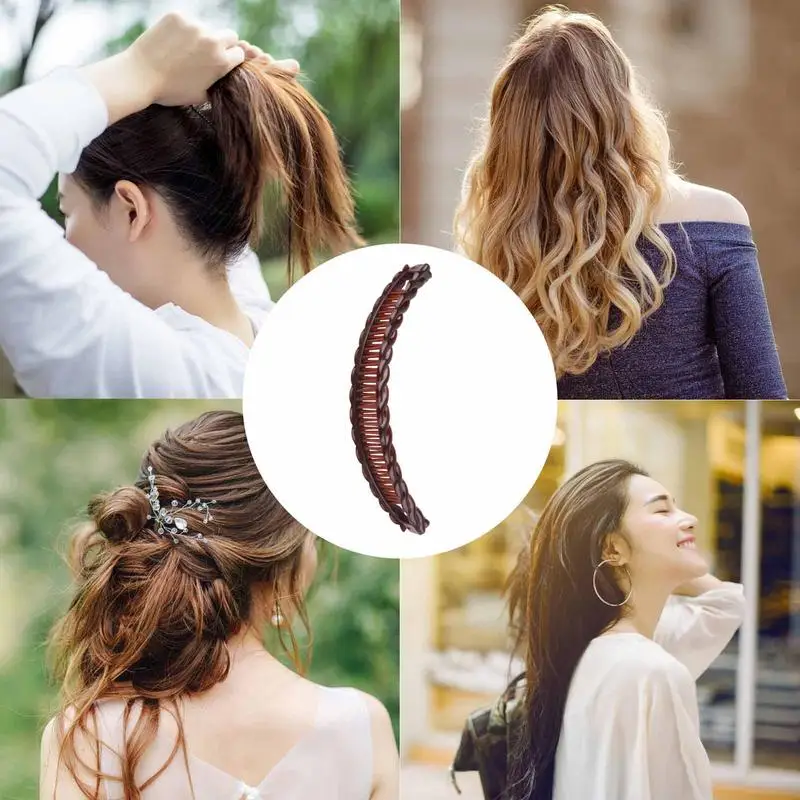 빈티지 헤어 클립 빗 도구, 두꺼운 곱슬머리 액세서리, 피쉬테일 헤어 클립, 바나나 클립 세트 (여성용 헤어 스타일링 도구)