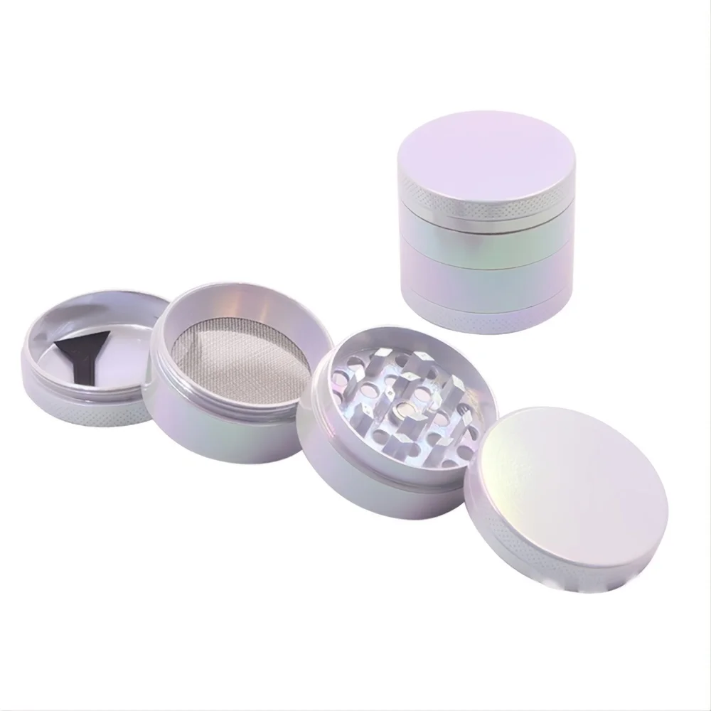 Herb Grinder 4-layer Zinc Alloy Iridescent Tobacco Grinder Spice Miller Durable Crusher Kitchen Tools Smoking Accessories