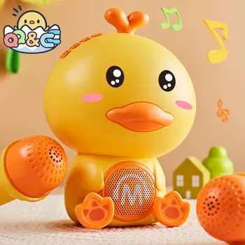 Cute Duck Singing Sound Microphones Early Education Machine Voice Changeable Storytelling With Light Music Toys For Kids Gifts 2
