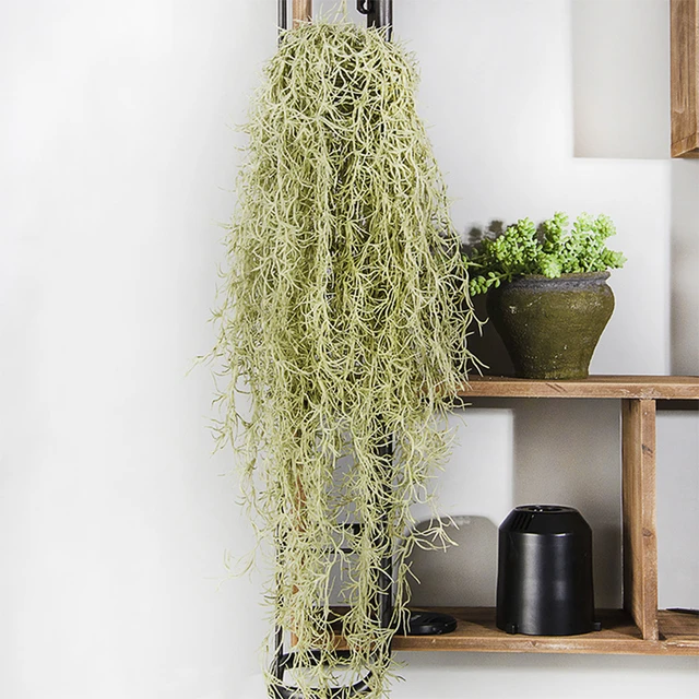 2 Pcs Artificial Hanging Plants Fake Spanish Moss, Faux Spanish