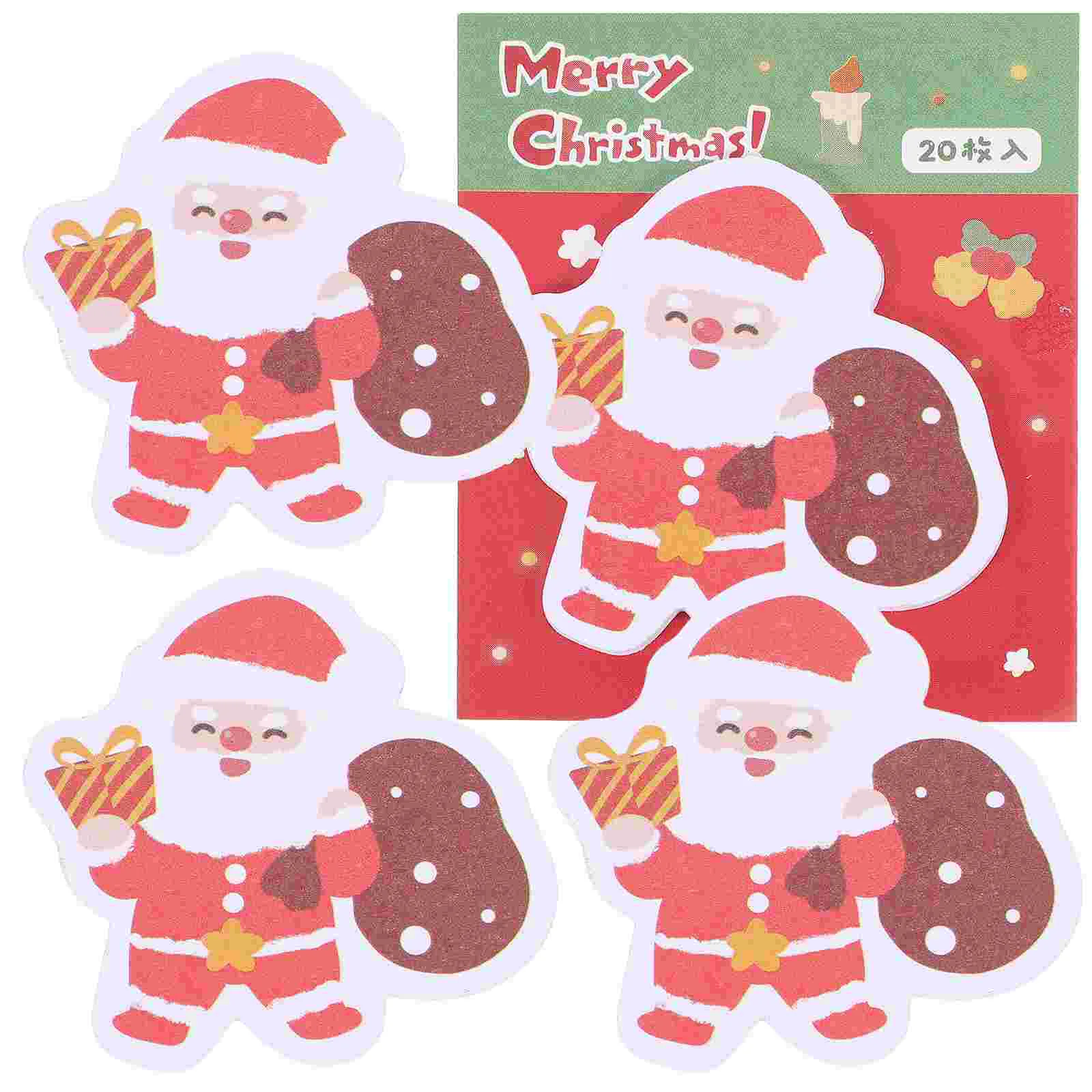 Christmas Sticky Notes Self-adhesive Sticker Memo Pads Household Stickers Pattern Simple Design Portable Daily Mini