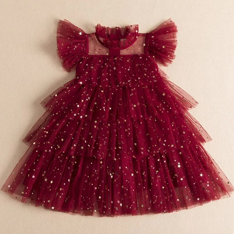 Girls Dress Sequin Party Costume For Children