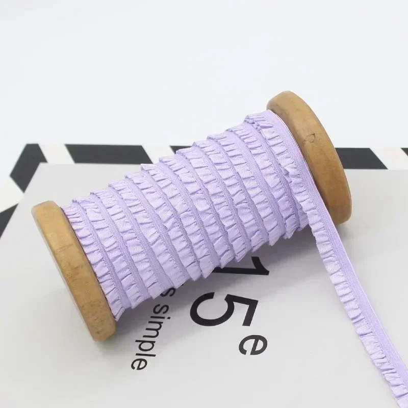 Stretch Lace Trim Ribbon - Ruffled Elastic Band for Sewing and DIY Accessories