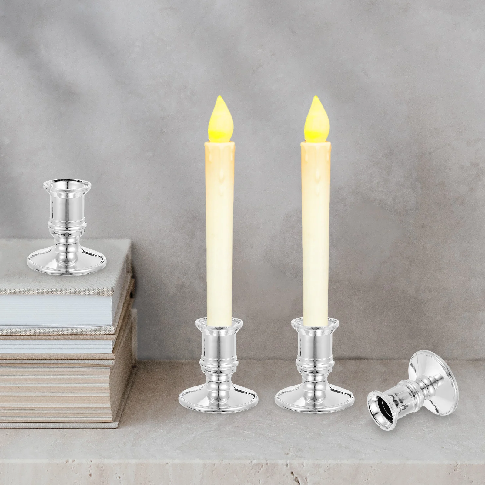 20pcs Pillar Base Plastic Candlestick Holders Taper Candlesticks Pillar Base Holder Wedding Party Ornaments Home Decor