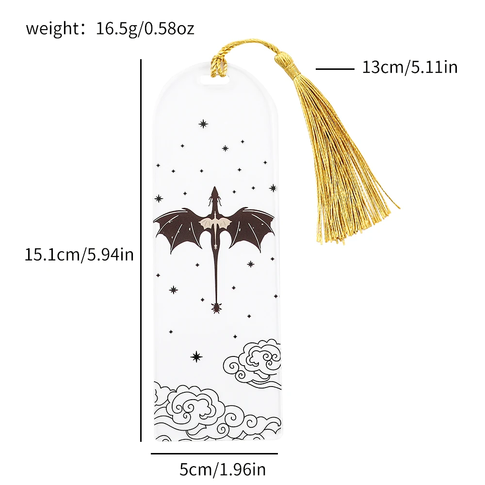 Black Dragon Acrylic Bookmarks Gift Set