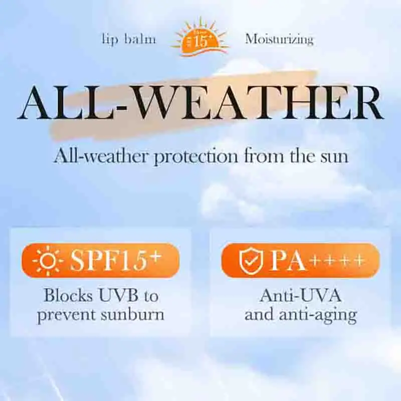 1/2/3pcs SADOER Spf 15+ Lip Sunscreen Solar Blocker Lip Balm Moisturizing Fade Lip Lines Nourishing Hydrating Lips Lipstick