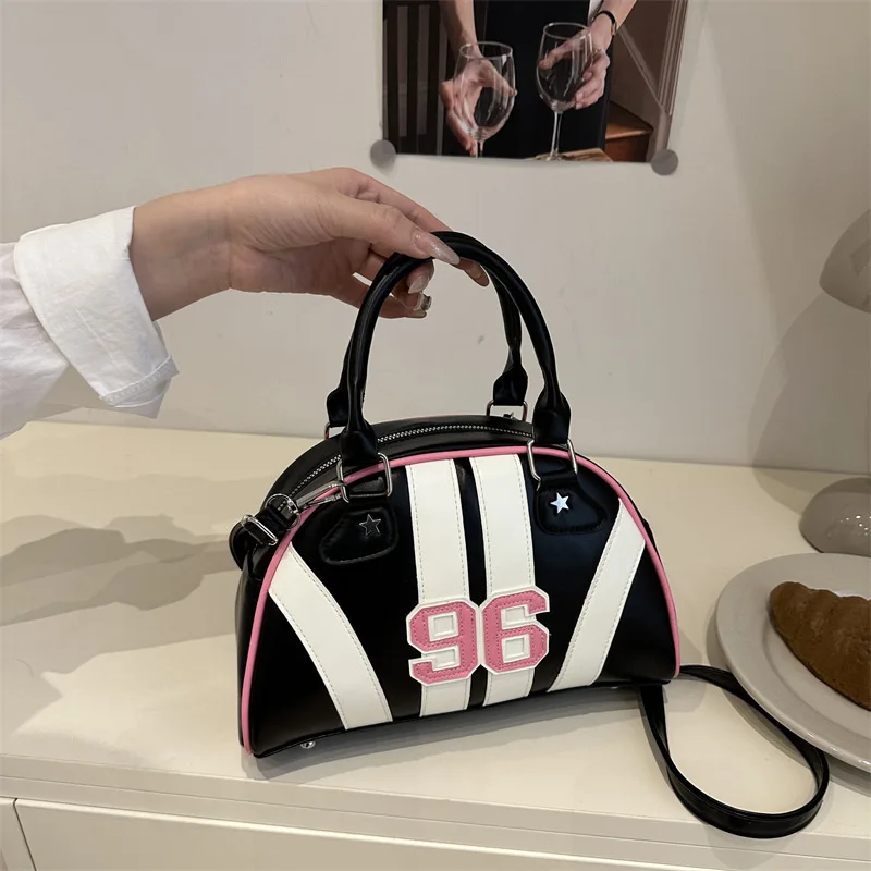 Striped Handbag Women Shoulder Bag, Chic Half Moon Armpit Bag, Stylish Tote Crossbody Bag for Women‘s Daily Work Party Travel