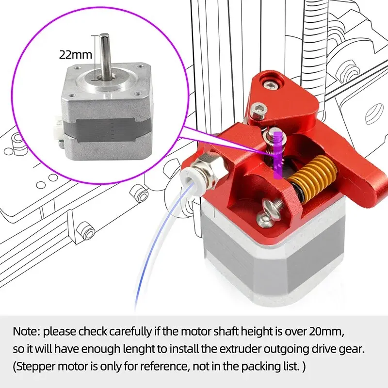 Dual Gear Extruder with Double Pulleys Direct Aluminum Extrusion for Ender 3 V2 Neo S5 CR10S-PRO 3D Printer Parts Upgraded