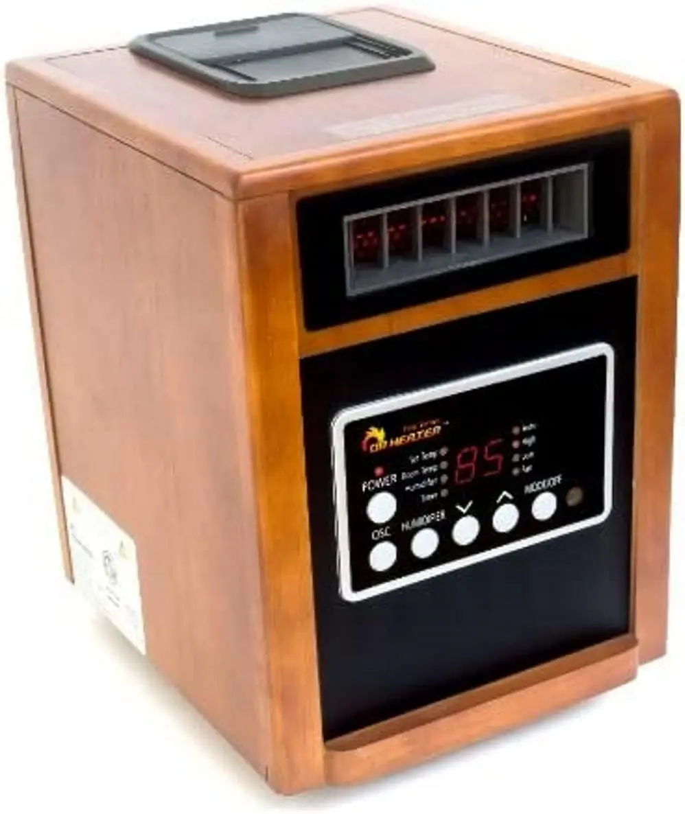 Heater DR-998, 1500W, Space Heater with Humidifier, Oscillation Fan & Remote Control (Cherry)