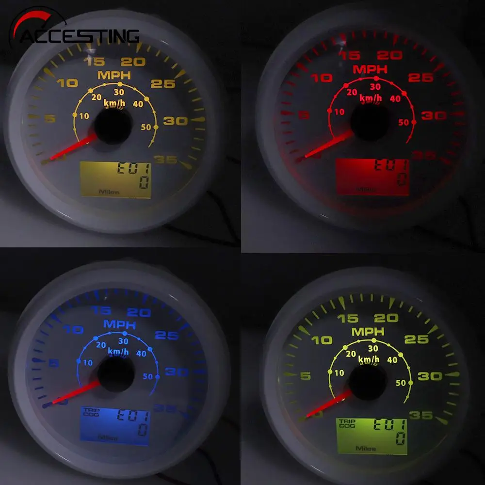 Waterproof Digital Car Speedometer Odometer Marine Boat Speed Gauge