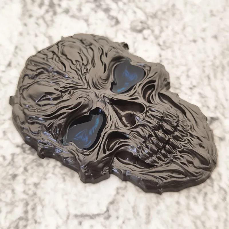 Funny Car Stickers 7.2x6cm 3d Metal Skull Skeleton Crossbones Car