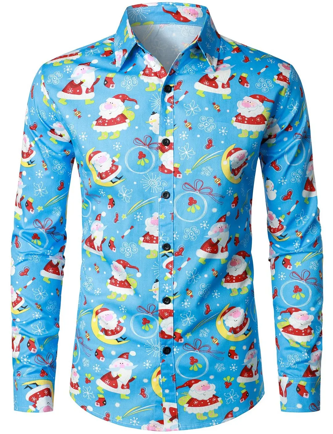 

Men's Christmas Print Regular Fit Long Sleeve Shirt