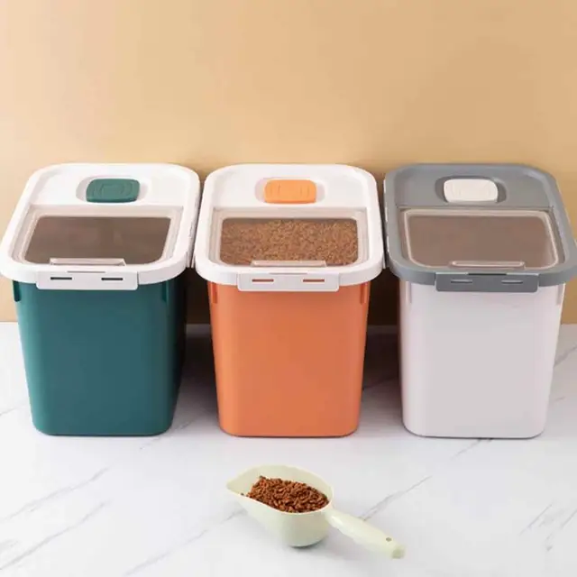 Pet Food Storage Container 22lb Air Tight Dog Food Container Pet Dry Food Storage Moisture Proof Cat Puppy Food Bin With Lid 4