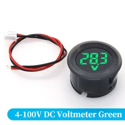 Enhanced LED Digital Display Circular Voltmeter with Reverse Connection Protection - 1pcs (Green)