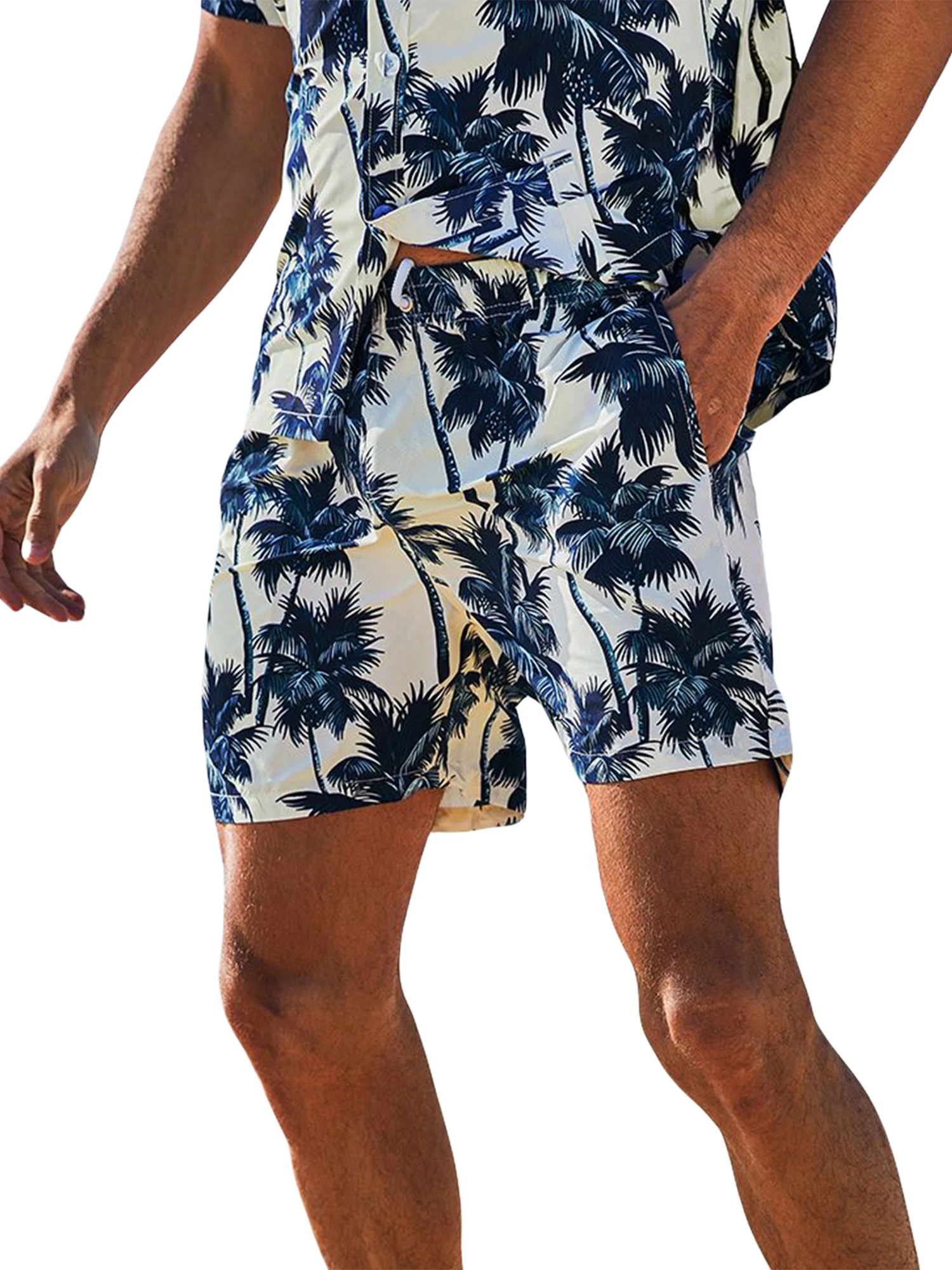 

Мужская гавайская рубашка с коротким рукавом и шорты с цветочным принтом-костюм для отпуска тропический для мужчин
