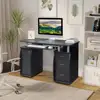 Laptop desk, home office study furniture with 3 drawers 4